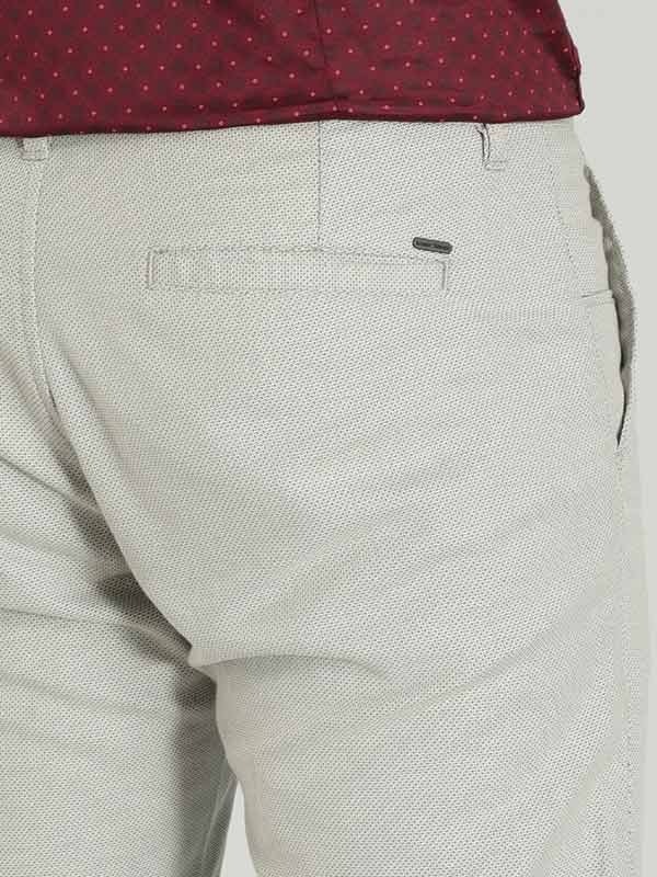 Indian Terrain Men's Slim Fit Self Design Green Trousers